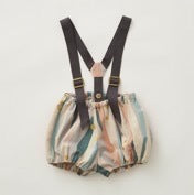 Crambon stripe suspenders bloomers