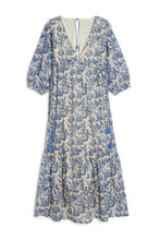 Load image into Gallery viewer, DRESS BALI-BLUE INDIAN BLOOM
